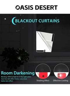 OASIS DESERT Blackout Curtain, 5 Pcs Set Blackout Shade with Velcro Strips, Portable Blackout Window Cover for BedroomTravel Baby Nursery Can DIY  - Image 5