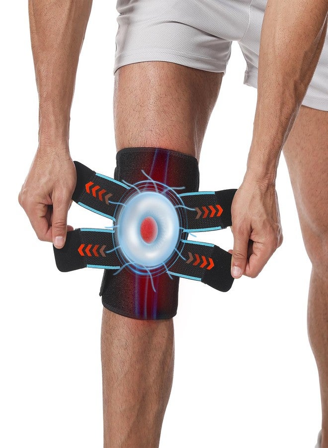 FVVWVV Knee Support Brace for Men Women with Side Stabilizers, Adjustable Compression Wrap Patellar Pad Tendon - Arthritis Pain, Meniscus Tear, Injury Recovery, Running, Workout, Large - Image 1