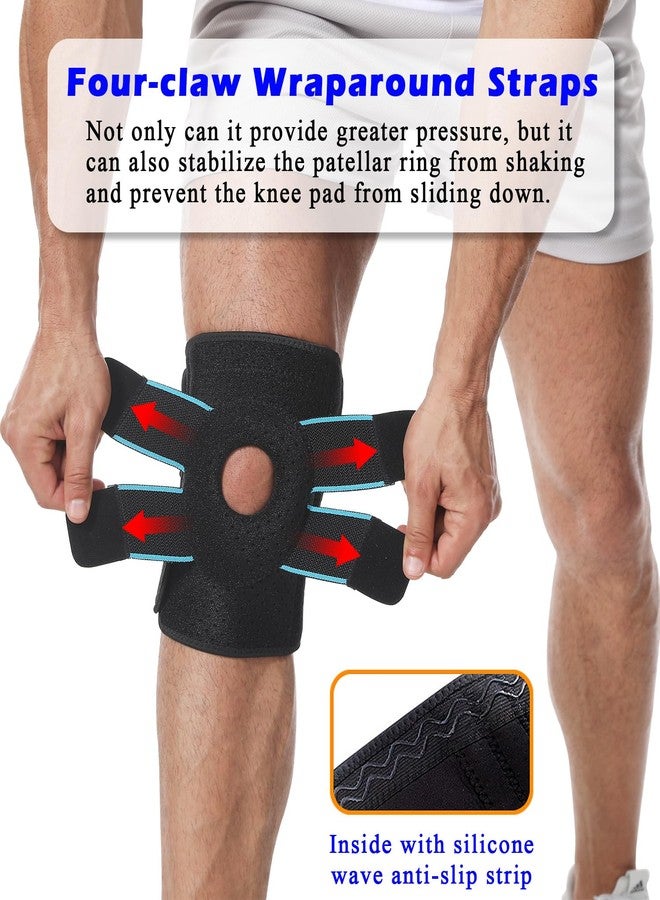 FVVWVV Knee Support Brace for Men Women with Side Stabilizers, Adjustable Compression Wrap Patellar Pad Tendon - Arthritis Pain, Meniscus Tear, Injury Recovery, Running, Workout, Large - Image 5
