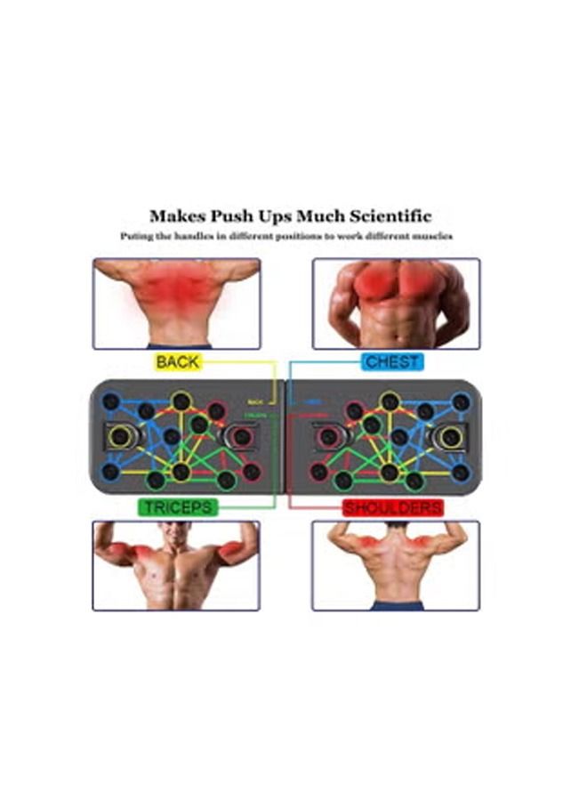 نديور 10 في 1 تمرين رفع اللوح مع شريط مقاومة محمول قابل للطي للعضلات في المنزل الداخلي والخارجي معدات تدريب القوة - Image 2