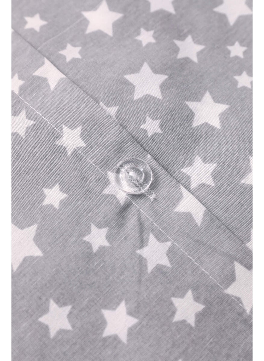 Favora - Gold Single Duvet Cover Set - Gray - White - Image 1