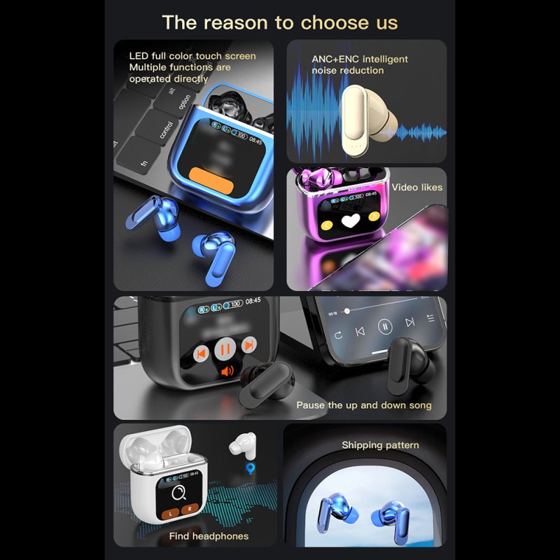 Wireless Earbuds: Skin Tone, High Fidelity Sound, ANC+ENC Noise Reduction - Large Capacity Battery, Touch Screen Control for Music Lovers, Daily Commute & Office Use - Image 4
