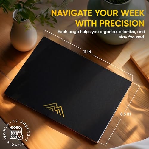 Productivity Store - Weekly Desk Planner Pad, 12-Month Productivity Planner, Tear-Out Deskpad for To-Do List, Productivity Tools for Time Management and Mindfulness, A4 Size, Black - Image 2