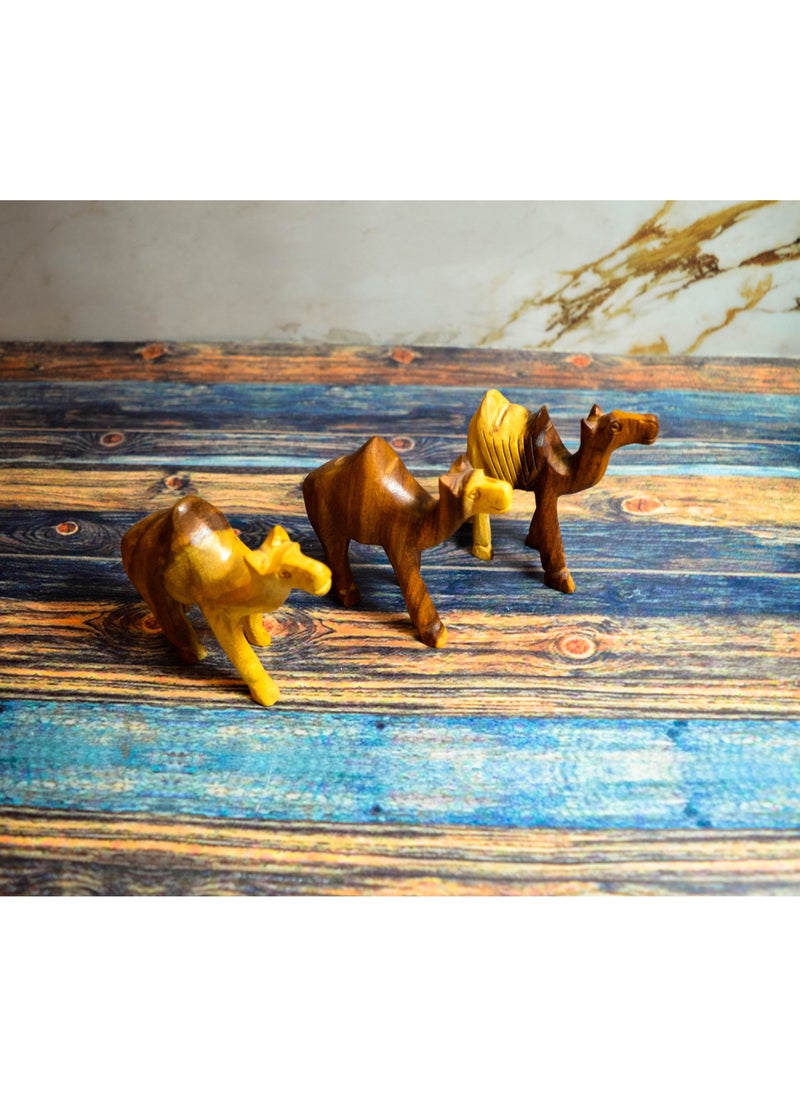 Egypt Antiques Camel set for children's toys or for decoration Natural carving Handmade  - Image 2