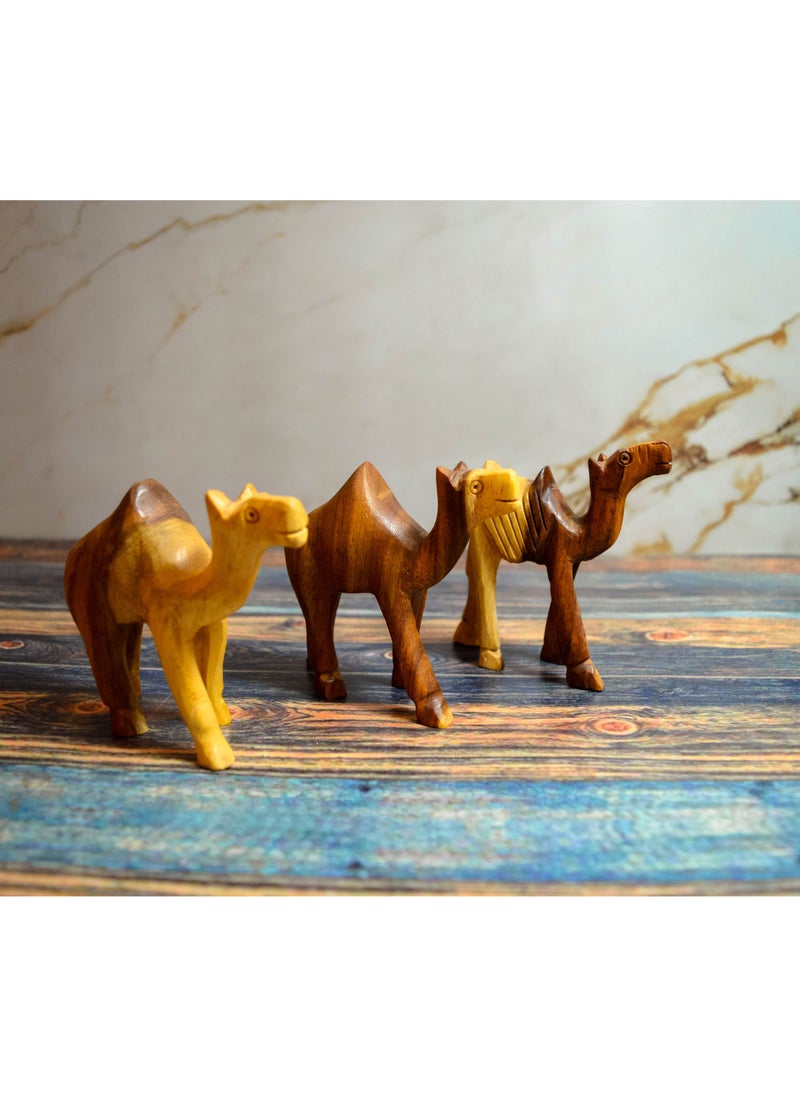 Egypt Antiques Camel set for children's toys or for decoration Natural carving Handmade  - Image 1