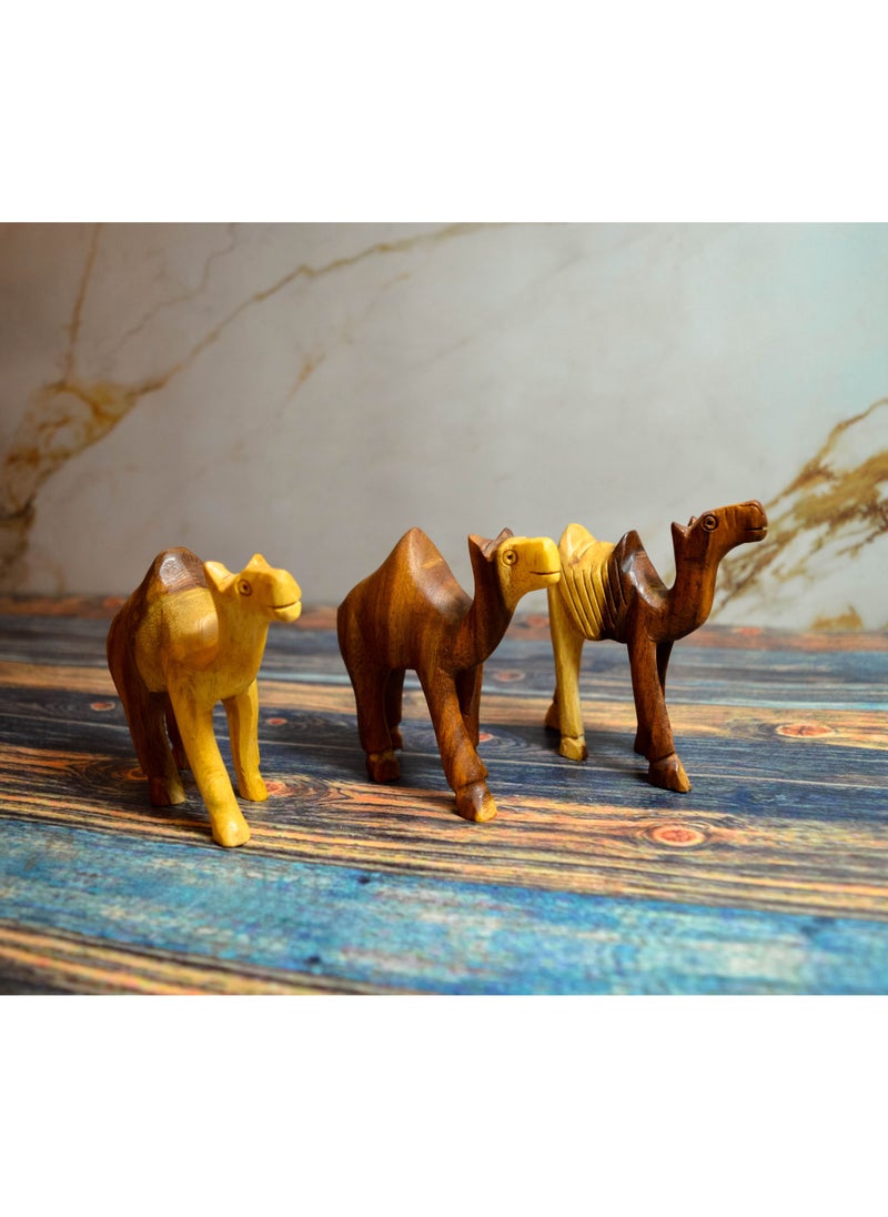 Egypt Antiques Camel set for children's toys or for decoration Natural carving Handmade  - Image 3