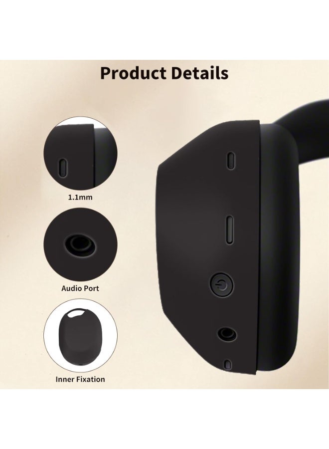 for Sony WH-1000XM6 Case, 3 Sets Silicone Soft Cover, Black - Image 3