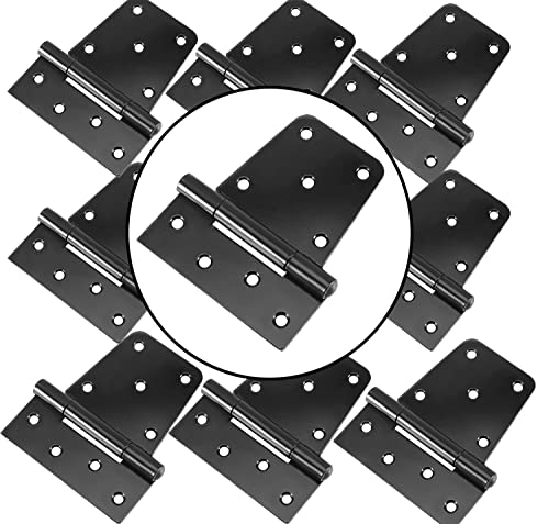 MOUYAT 10 Pack 3-1/2 Inch Door Shed Hinges, Black Iron Square Barn Hinges with 90 Screws, Heavy Duty Rustproof Gate Hinges for Door, Wood Fences, Gate - Image 1