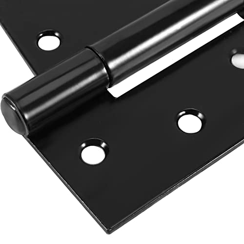 MOUYAT 10 Pack 3-1/2 Inch Door Shed Hinges, Black Iron Square Barn Hinges with 90 Screws, Heavy Duty Rustproof Gate Hinges for Door, Wood Fences, Gate - Image 3