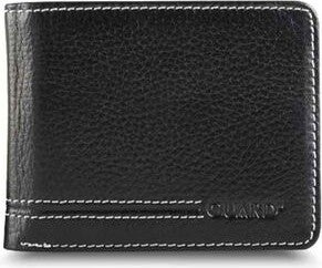 Guard Black Leather Men's Wallet with Stitching Detail  - Image 1