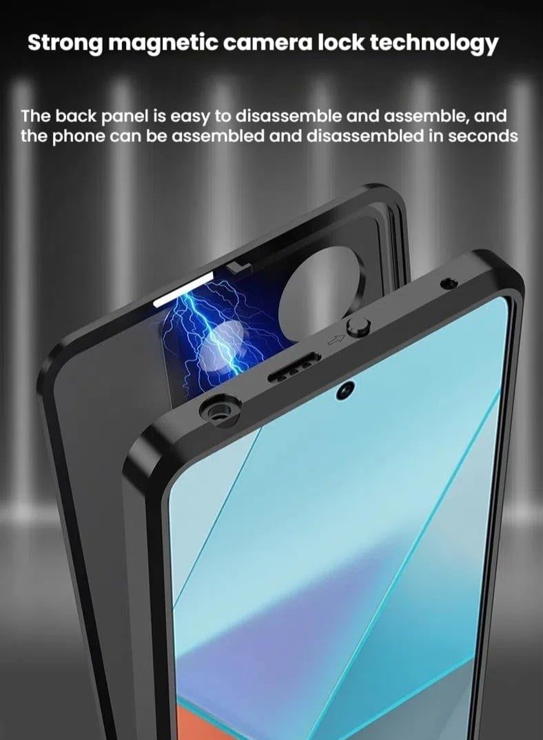 general Case for Oppo Reno 13, one-sided Snap case with metal frame and translucent frosted back, metal drop protection case for Oppo Reno13 - Image 4