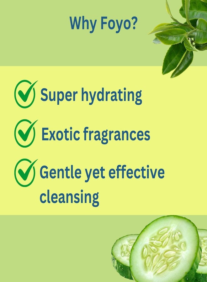 FOYO Green Tea & Cucumber Deep Cleansing Body Wash 275 ml | SLS-Free Shower Gel with Green Tea & Cucumber Extracts | Moisturizing & Hydrating with | Softer & Smoother Skin with Aloe Vera - Image 3