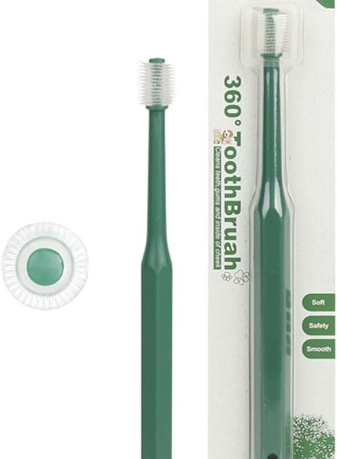 Green Circular Dog Toothbrush 360 Degree Teeth Cleaning Kit For Pet Dental Health - Image 2