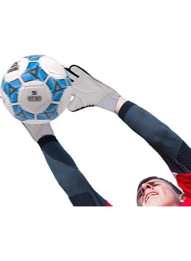 PEAK قفازات حارس المرمى، لاتكس طبيعي، غير قابلة للانزلاق، مقاومة للاهتراء، ماصة للصدمات، للبالغين والأطفال، قفازات تدريب احترافية لحارس المرمى، قفازات كرة القدم، معدات حارس المرمى، Yh22205، أبيض وأسود، مقاس 8 - Image 2