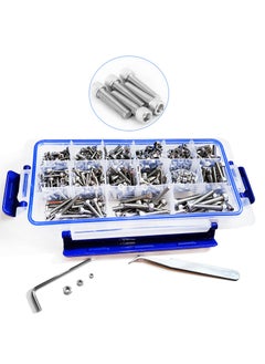 624 Pieces Din 912 Hex Head Socket Cap Screws Set, M3 To M5 Sizes, Stainless Steel, Includes Hexagonal Wrenches And Tweezer