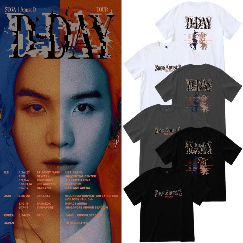 Generic Kpop BTS SUGA AgustD Concert Tee Women Black - Image 5