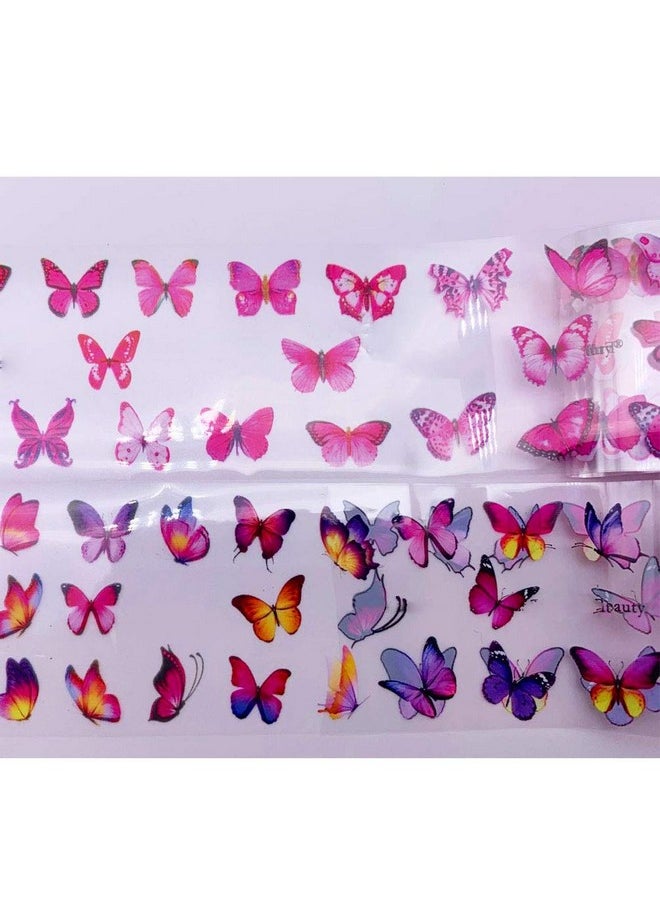 LLAMEVOL Butterfly Nail Foil Nail Art Sticker Nail Decal Flower Transfer Starry Sky Paper Colorful Nail Transfer Foils For Women Girls Fingernails Toenails Decorations  - Image 5