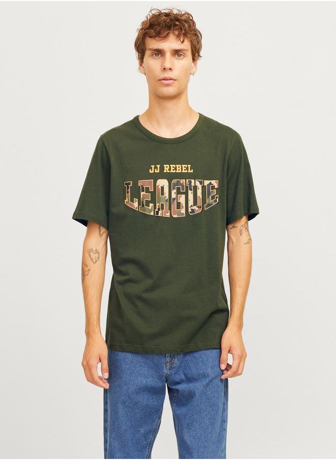 JJ Rebel by Jack & Jones League Camouflage Graphic Print T-Shirt  - Image 1