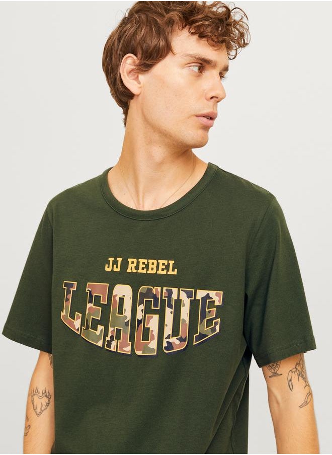 JJ Rebel by Jack & Jones League Camouflage Graphic Print T-Shirt  - Image 2