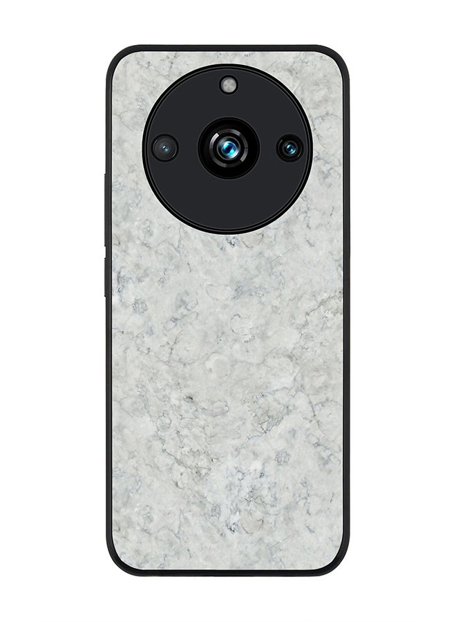 Stylizedd حافظة حواف سوداء متينة لهاتف Realme 11 Pro/Realme 11 Pro+، تصميم مخصص رفيع مرن مضاد للسقوط - قوام رخام أبيض - Image 1