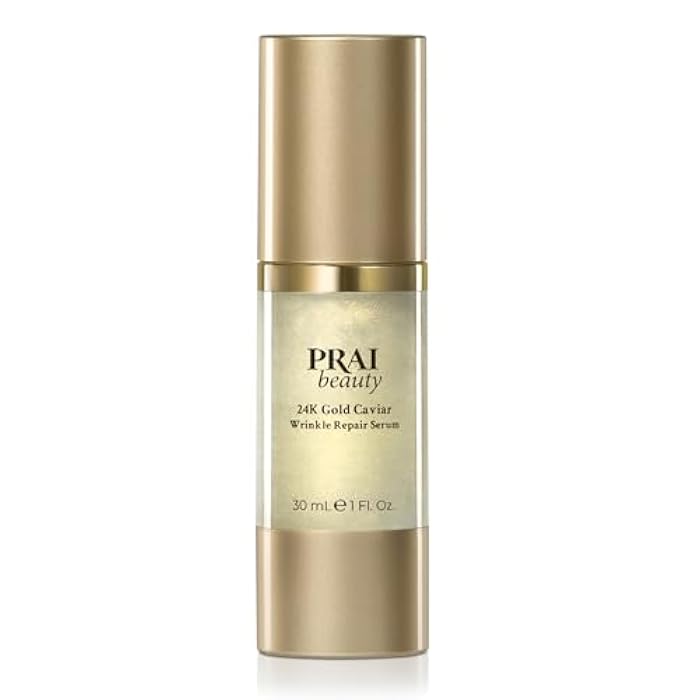 PRAI Beauty 24K Gold Caviar Wrinkle Repair Serum for Face | Anti-Aging Serum with Hyaluronic Acid to Plump and Fill In Wrinkles | Anti-Wrinkle Serum with Vitamin C for Brighter, Firmer Skin | 1.0 Oz - Image 1