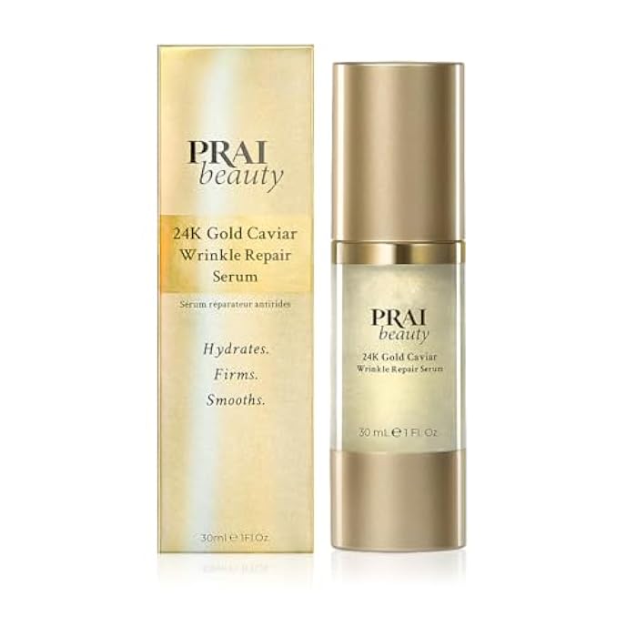 PRAI Beauty 24K Gold Caviar Wrinkle Repair Serum for Face | Anti-Aging Serum with Hyaluronic Acid to Plump and Fill In Wrinkles | Anti-Wrinkle Serum with Vitamin C for Brighter, Firmer Skin | 1.0 Oz - Image 2