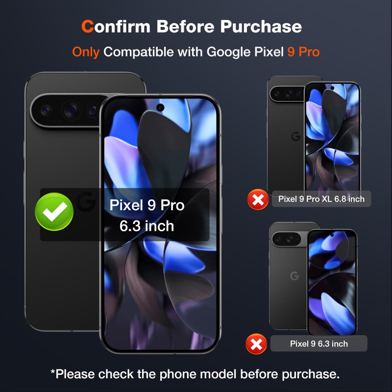 LK 4Pcs Screen Protector for Google Pixel 9 Pro + Camera Lens Protector - Image 2