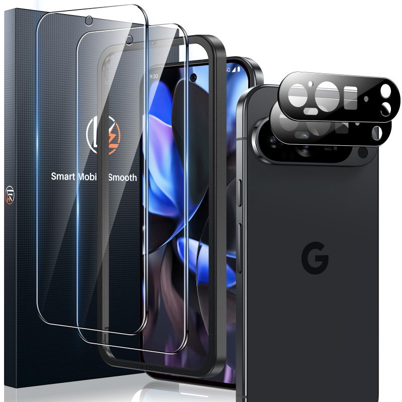 LK 4Pcs Screen Protector for Google Pixel 9 Pro + Camera Lens Protector - Image 1