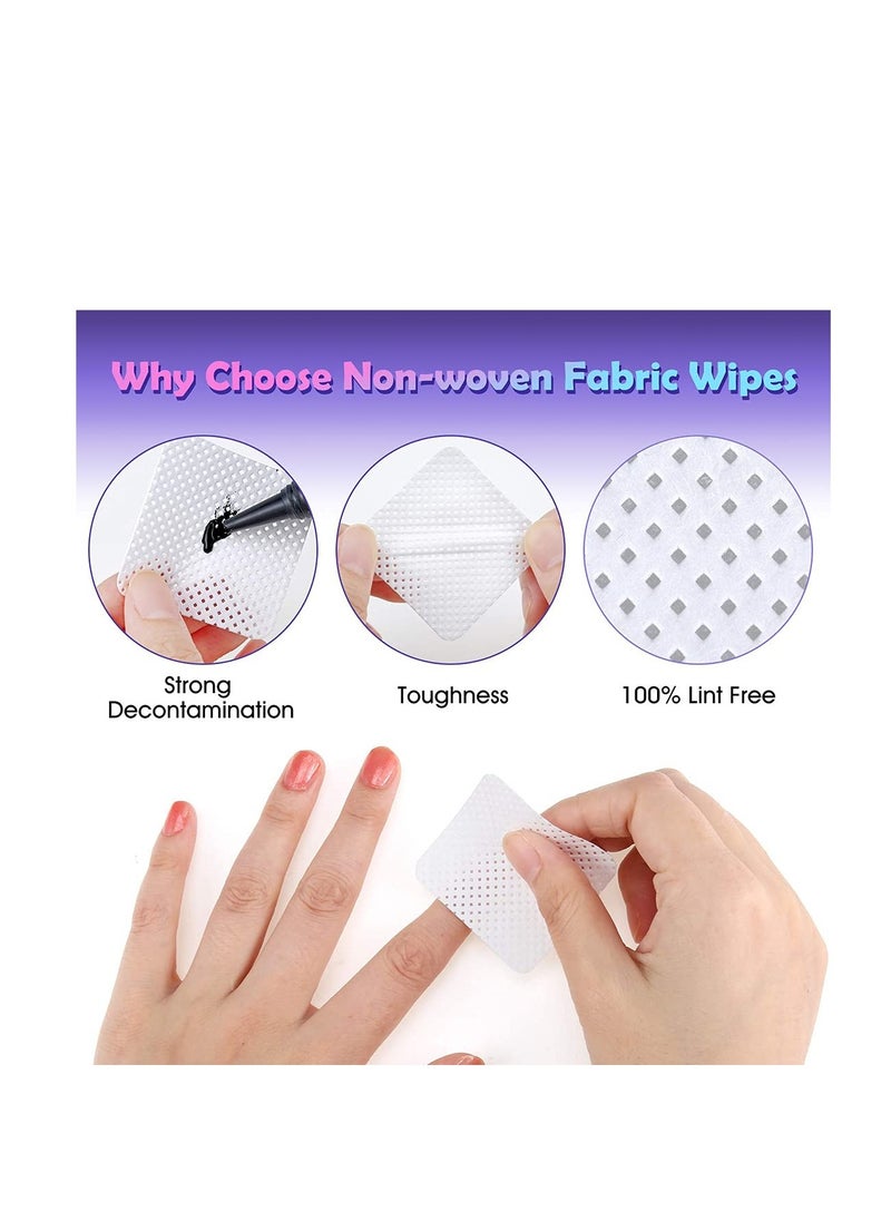 SYOSI - 400 Pieces Eyelash Glue Eyelash Extension Glue Wipes Eyelash Glue Cleaner Wiping Cloth Non woven Fabric Wipes Removal Tool for Eyelash Extension Glue and Nail Polish Bottle - Image 1