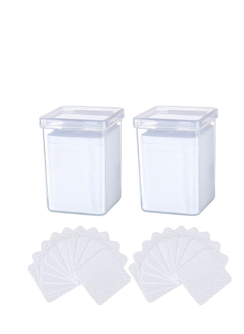 SYOSI - 400 Pieces Eyelash Glue Eyelash Extension Glue Wipes Eyelash Glue Cleaner Wiping Cloth Non woven Fabric Wipes Removal Tool for Eyelash Extension Glue and Nail Polish Bottle - Image 1