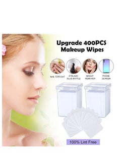 SYOSI 400 Pieces Eyelash Glue Eyelash Extension Glue Wipes Eyelash Glue Cleaner Wiping Cloth Non woven Fabric Wipes Removal Tool for Eyelash Extension Glue and Nail Polish Bottle  - Image 4