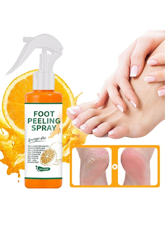 EELHOE Foot Peeling Spray-Orange Moisturizing Nourishing Foot Exfoliating Peeling Spray,Instantly Hydrating Gently Foot Peel Off Spray for Removing Dead Skin & Calluses 100ml - Image 1