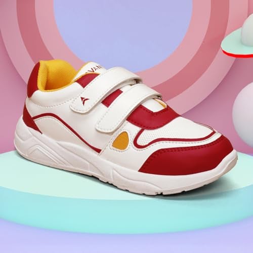 AVANT Kid's TurboTots Sneaker Shoes- Soft Cushioned Insole, Lightweight, Durable, Comfortable, Trendy, Casual Footwear (AVKSH007CL02SIZE5_White/Red_5) - Image 2