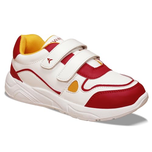 AVANT Kid's TurboTots Sneaker Shoes- Soft Cushioned Insole, Lightweight, Durable, Comfortable, Trendy, Casual Footwear (AVKSH007CL02SIZE5_White/Red_5) - Image 1