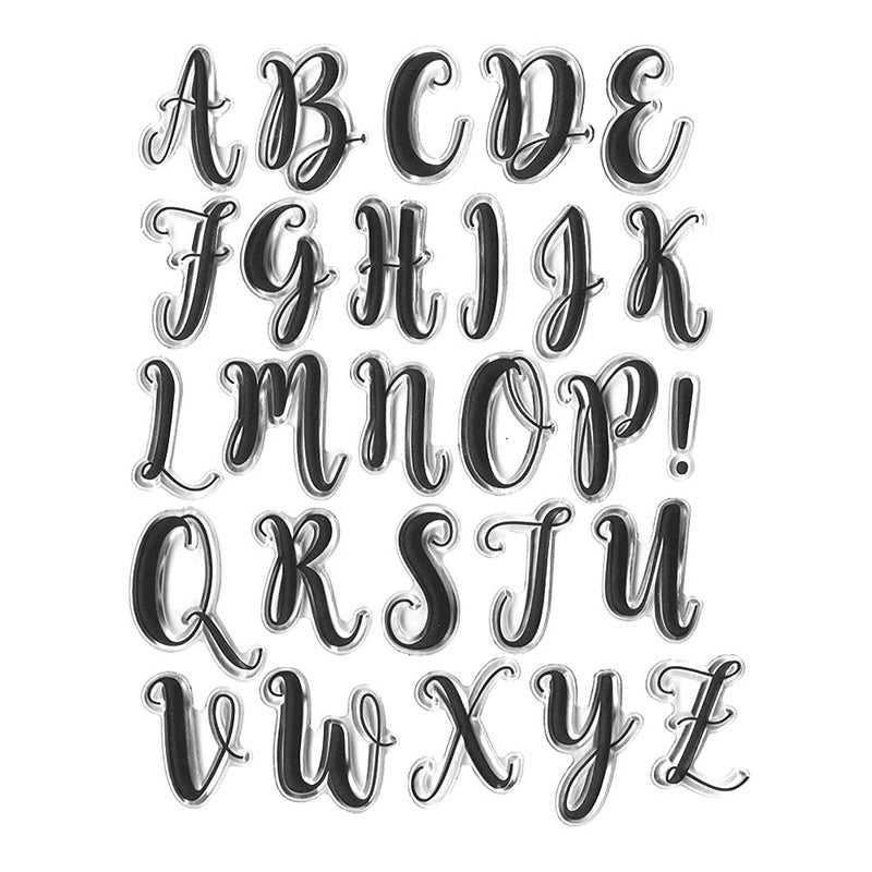 Art 26 English Alphabet Clear Stamps Silicone Stamp Cards with Sentiments Numbles Letter Words for Holiday Card Making Decoration and DIY Scrapbooking Album DIY Crafts