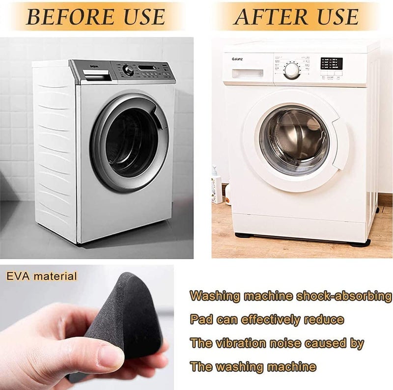 Trifecta Anti-Vibration Pads Silent Feet Shock Absorbing Washer Pads 8 PCs Anti-Slip Anti Walk Rubber Mats Protector Mats for Washing Machine Dryer Refrigerator Furniture Table Size 7.7 x 7.7 CM (8) - Image 3