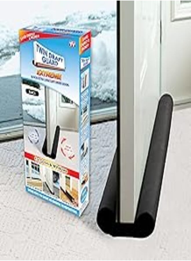 Twin Draft Guard Twin Draft Guard Extreme for Doors, Black PATENTED & TRADEMARKED 