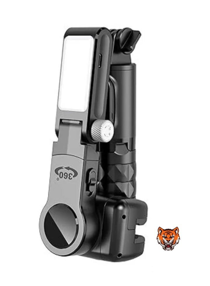 TIGER "3-Axis Gimbal Stabilizer Selfie Stick Tripod with Fill Light – Perfect for Vlogs, Live Streams, and Smooth Smartphone Footage" - Image 1