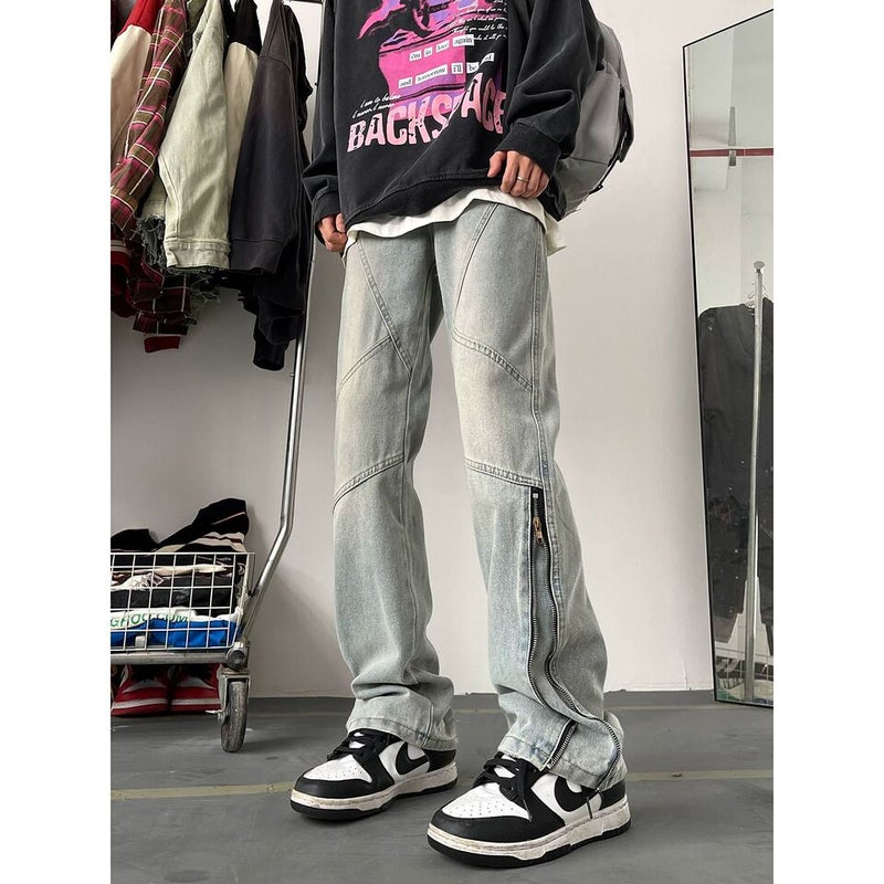 Unisex Classic Denim Jeans Loose Fit Daily Outdoor Wear - Image 1