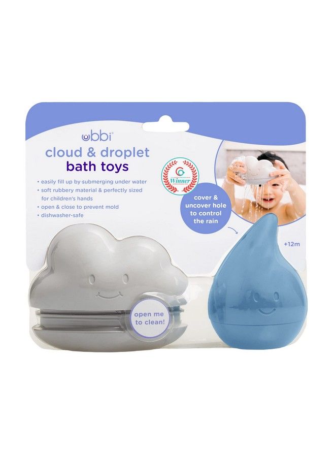 ubbi Muted Color Cloud And Droplet Bath Squeeze Toys Baby Bath Accessory Water Toys For Toddler Bath Time Play - Image 3