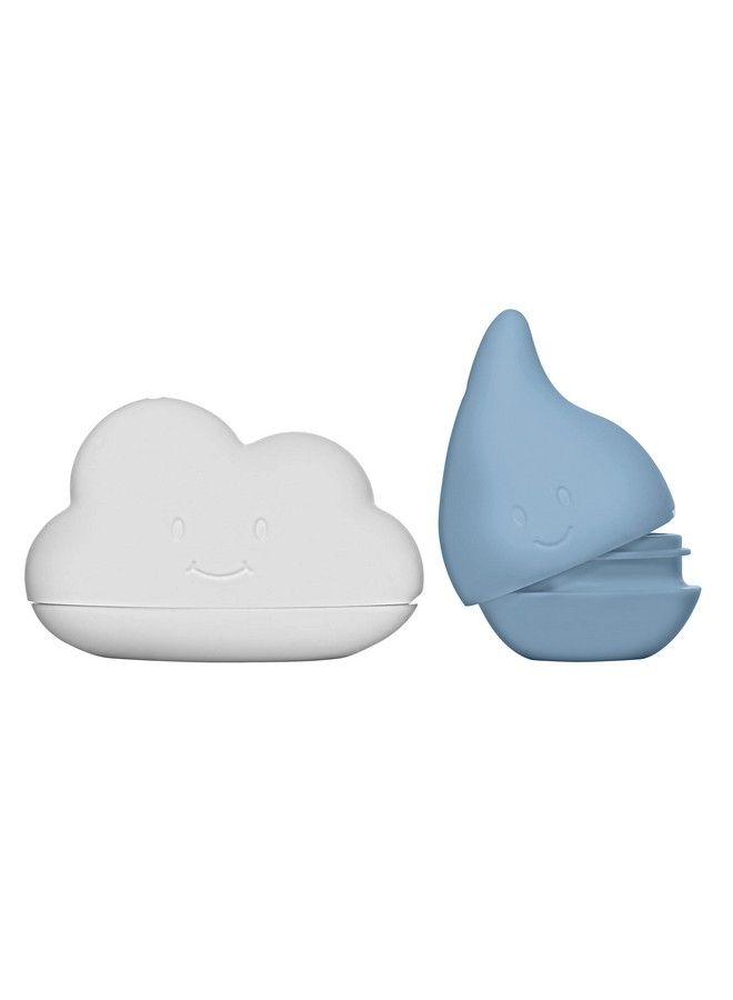 ubbi Muted Color Cloud And Droplet Bath Squeeze Toys Baby Bath Accessory Water Toys For Toddler Bath Time Play - Image 2