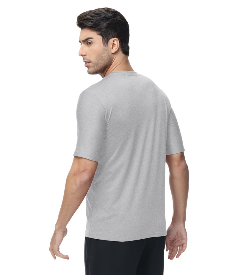 Kinglaman 6 Pack Mens Quick Dry Short Sleeve Shirts Moisture Wicking Sun Protection UV UPF SPF Workout T-Shirt 1 Black 1 Drak Gray 1 Light Gray 1 Blue 1 Wine Red 1 Army Green Large - Image 3