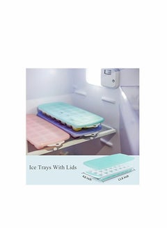Y&D Ice Cube Trays 3 Packs Flexible Silicone with Spill-Resistant Lids Easy Release Make 63 Cube, BPA Free,Stackable,Dishwasher Safe  - Image 4