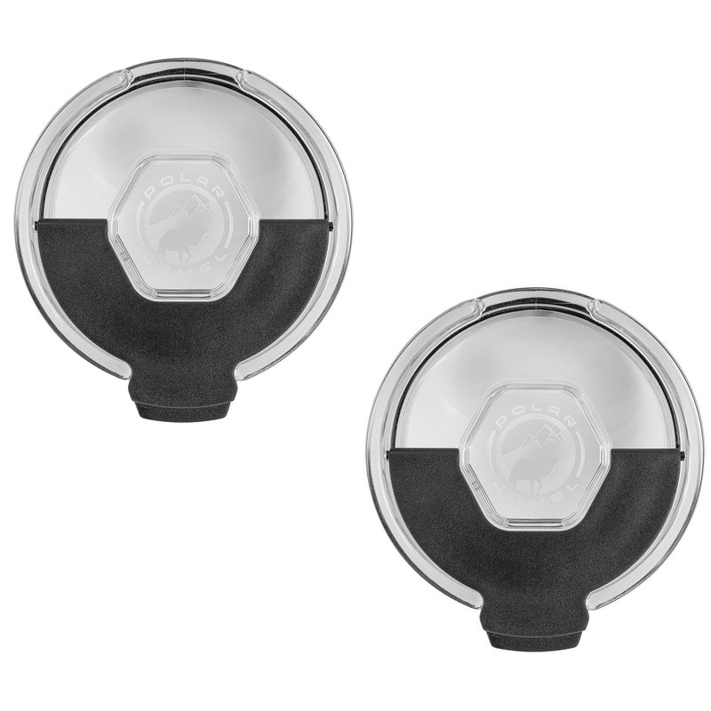 CustomGiftsNow Replacement Polar Camel Clear Lids for 10Ounce15Ounce20Ounce Stainless Steel Coffee Mug Tumblers  Closing Snap Magnetic Open 2Pack Snap Lid