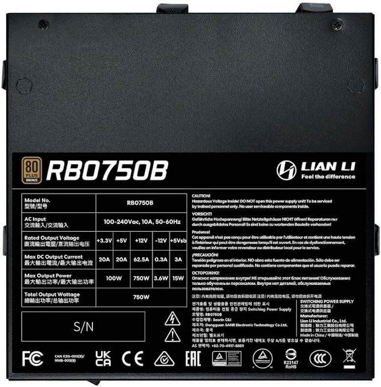 ليان لي RB750 برونزي وحدة تزويد الطاقة أسود المملكة المتحدة - Image 2