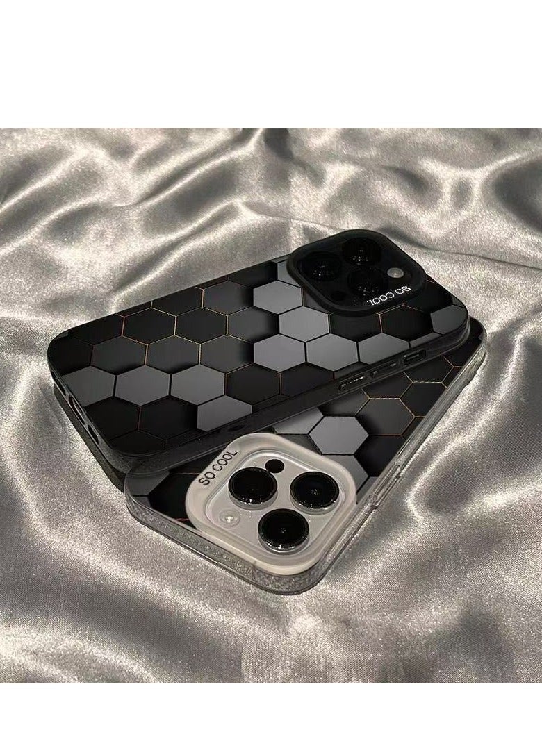 Black Matte Honeycomb Shockproof Case for iPhone 16 Pro Max | Anti-Fingerprint, Drop Protection, Scratch Resistant, Anti-Shock Cover - Image 3