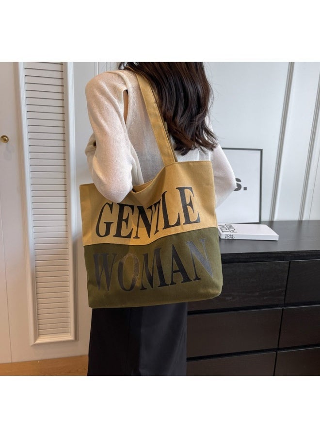 SHABILI Women's Large Capacity Shopping Bag, Ladies Zipper Closure Handbag Tote Bags Clutch Bag, Daily Commuting Canvas Shoulder Bag Side Bag Carry Bag Satchel Bags College Bag for Girls, College Students  - Image 2