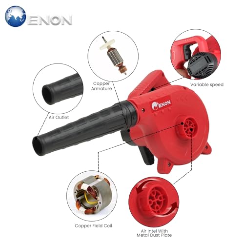 ENON Air Blower with Variable Speed, 650W Electric Handheld Air Blower for Cleaning Dust, Heavy Duty Machine with 19500RPM, 220V, Used in Both Home and Office, Powerful Dirt Cleaner XE-6501 - Image 2