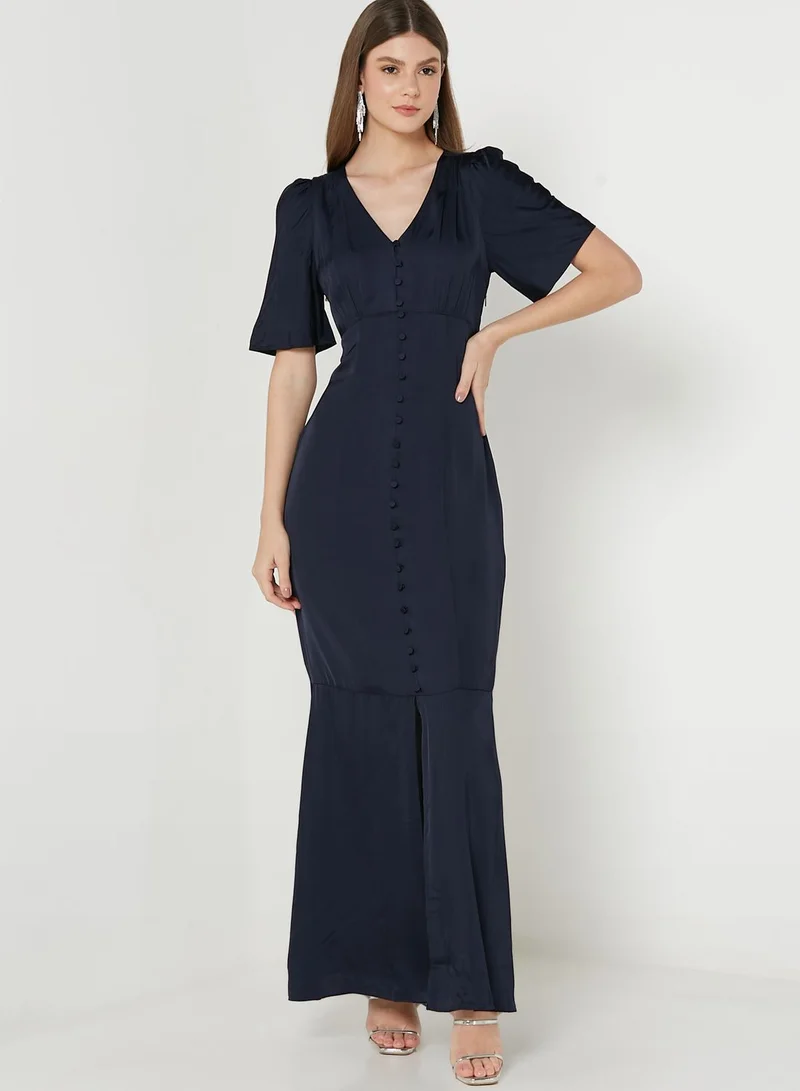 WHISTLES V-Neck Knitted Dress