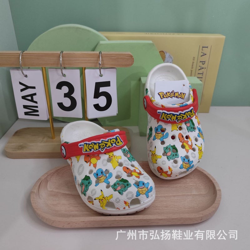 New Croc Shoes Pikachu Outer Sandals For Boys And Girls, Summer Soft-Soled Non-Slip Breathable Slippers That Feel Like Stepping On Shit - Image 5